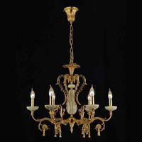 All copper candle lights marble decor chandelier lighting fixture
